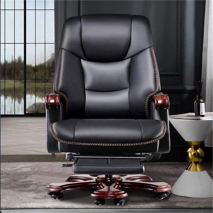 Kinnls Jones Genuine Leather Executive Chair Wayfair Canada